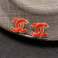 18K Chanel Red Resin Earrings