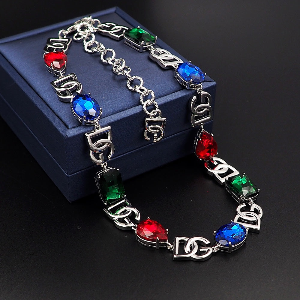 18K Dolce & Gabbana DG Crystals Choker Necklace