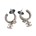 18K Chanel Diamond Pendant Earrings