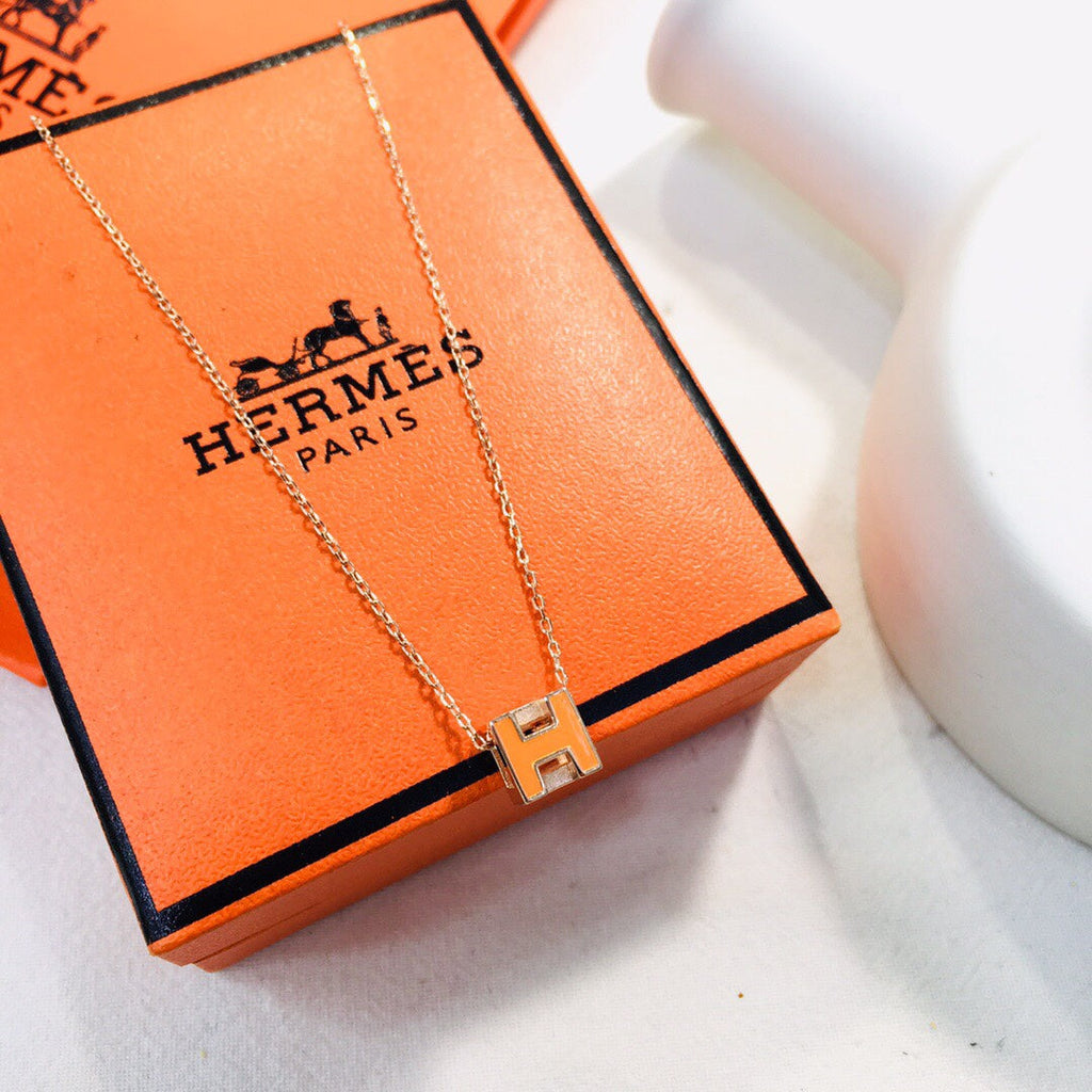 18K Cage D'H White Hermès Necklace
