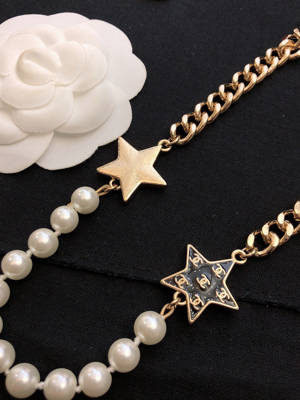 18K Chanel Star Pearls Necklace