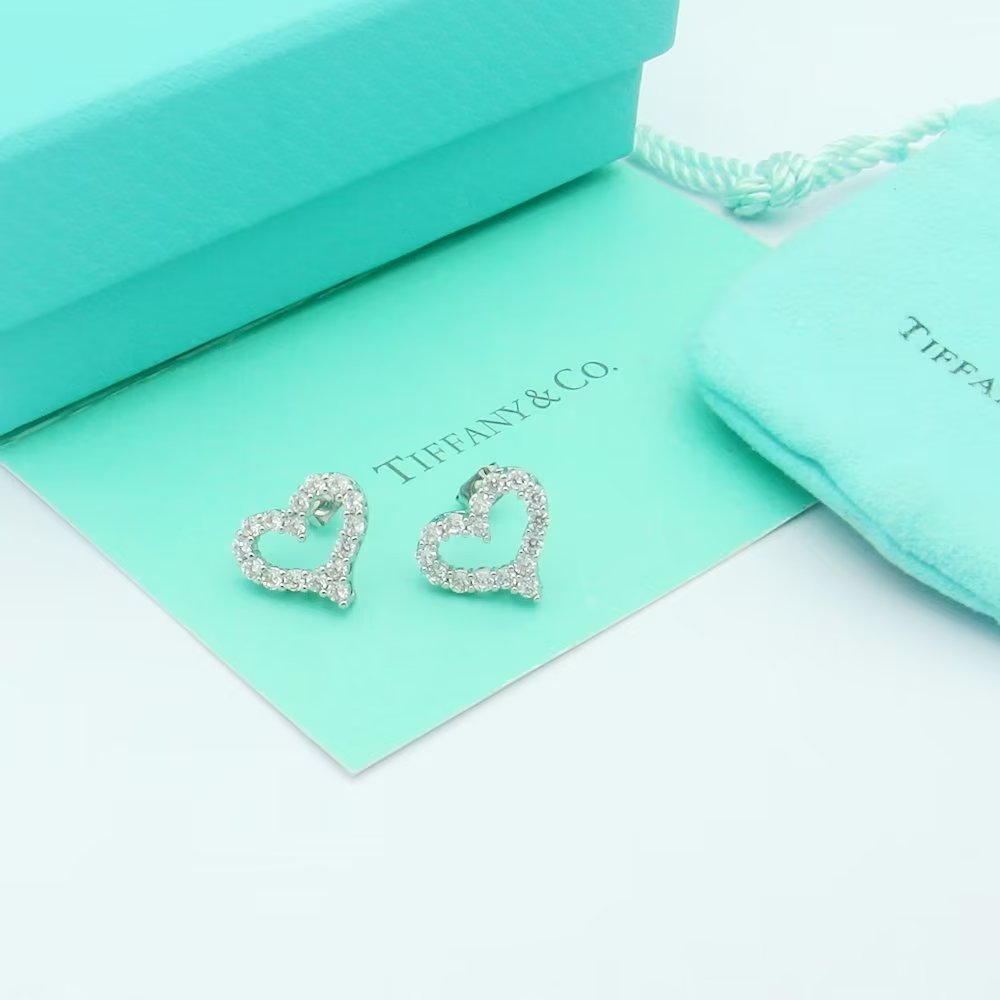 18K Tiffany & Co. Heart Diamonds Earrings