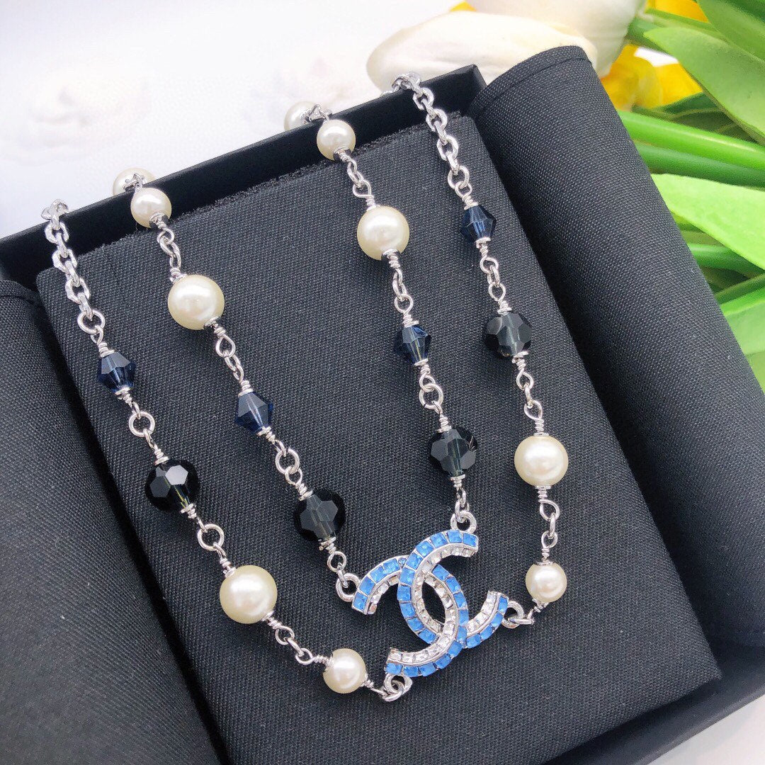 18K Chanel Blue Resin Necklace