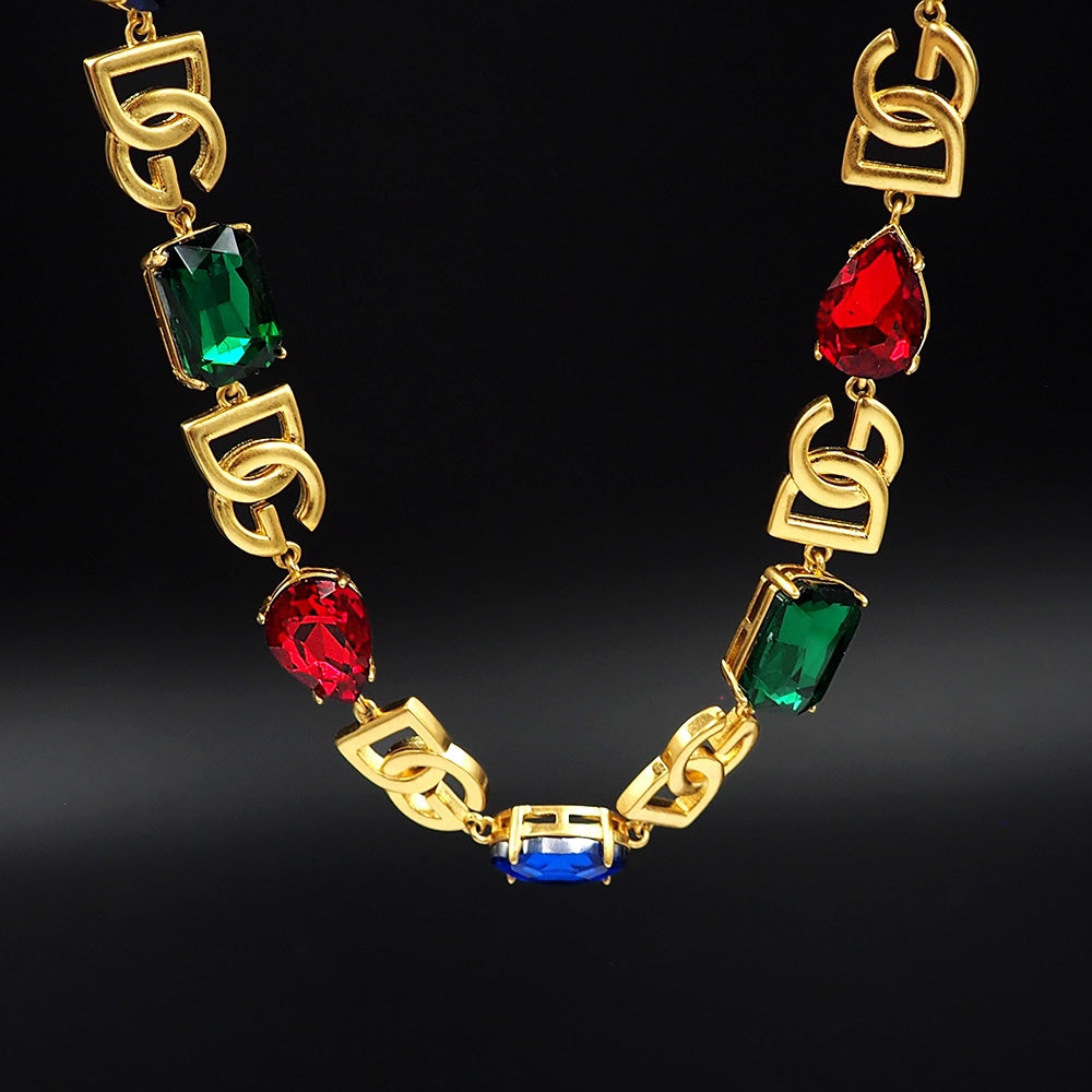 18K Dolce & Gabbana DG Crystals Choker Necklace