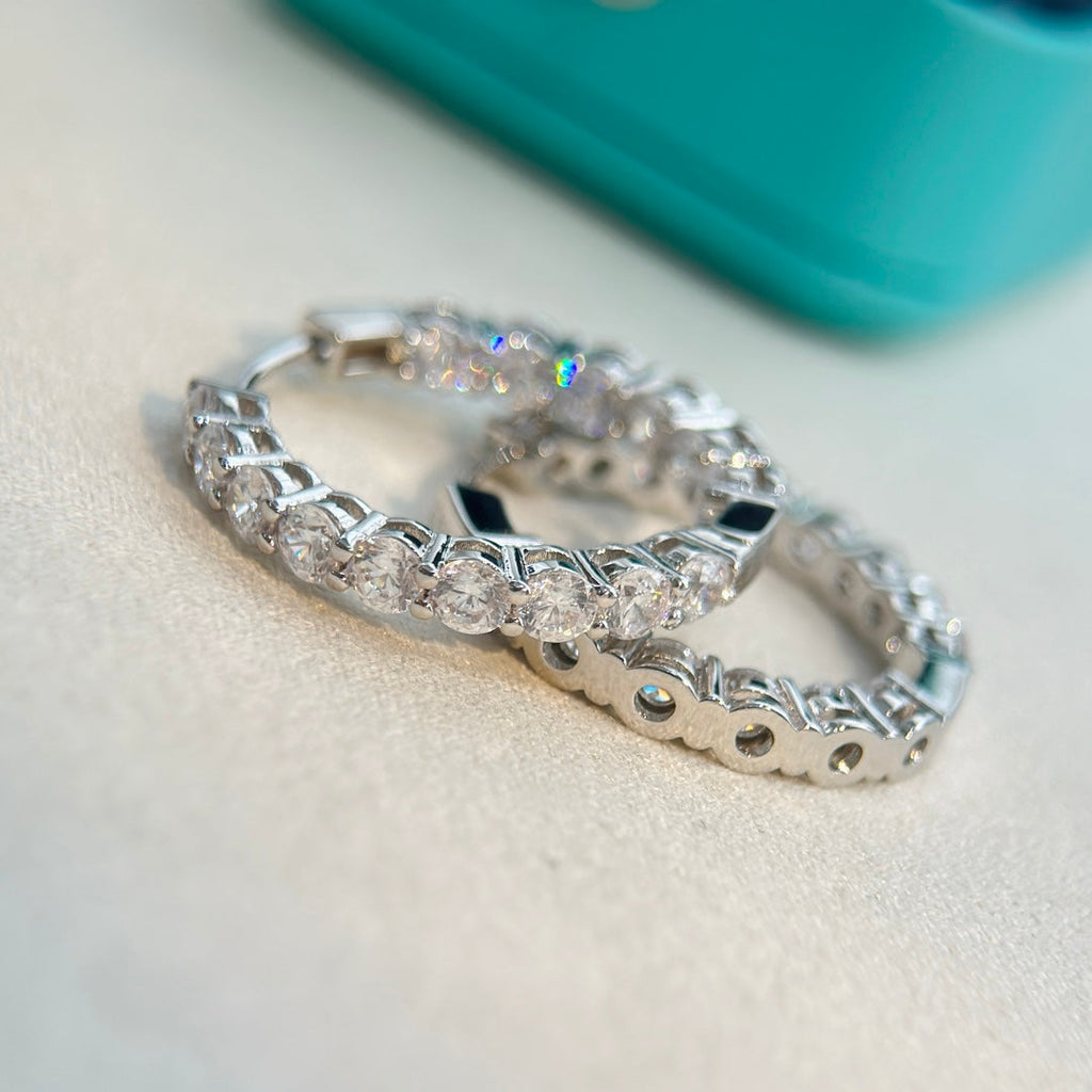 18K Tiffany & Co. Hoop Diamonds Earrings