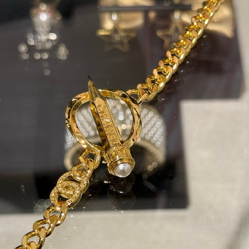 18K Chanel 25K Pen Choker Necklace