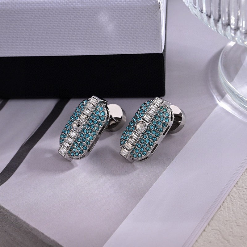 18K Miu Miu Green Crystals Earrings