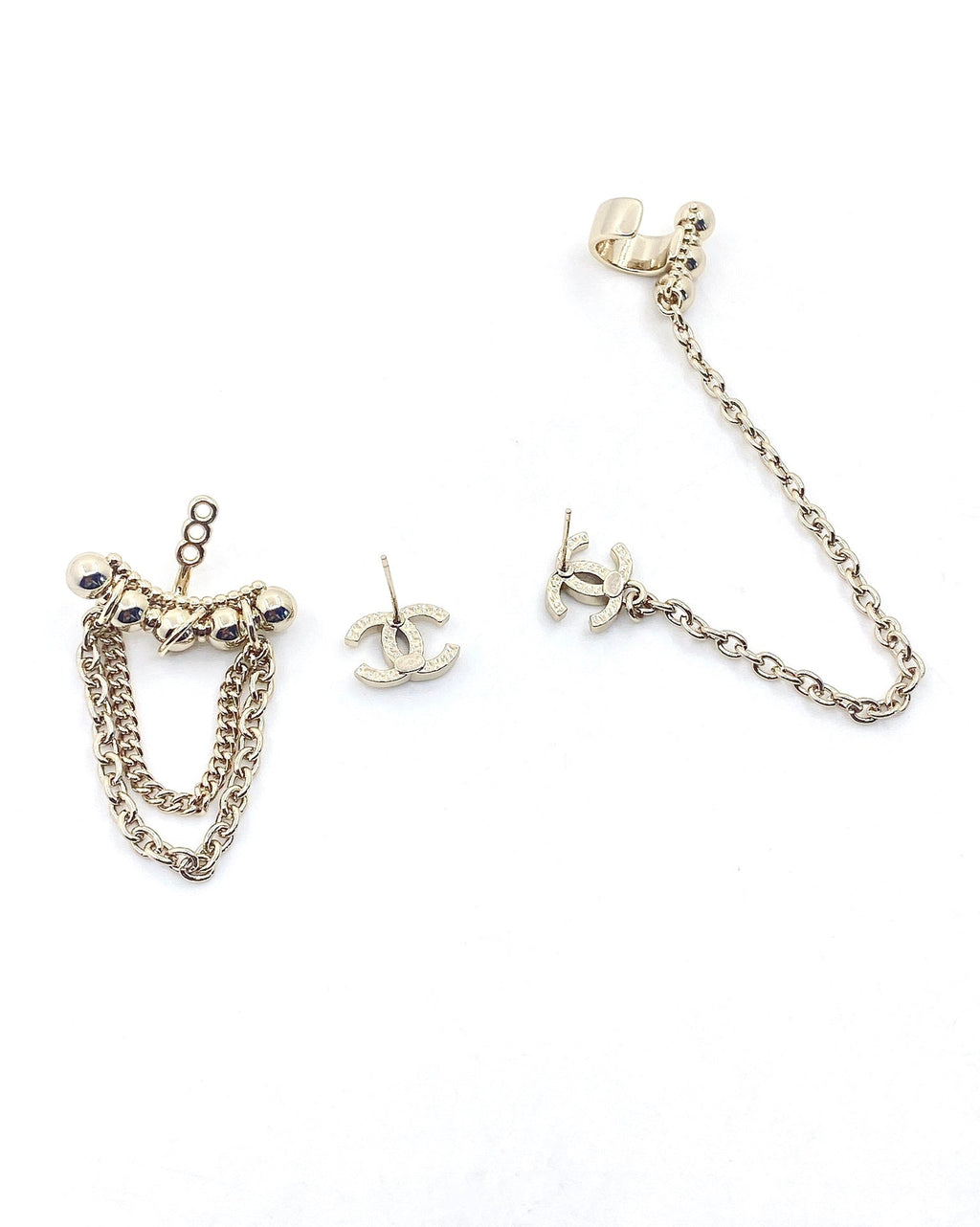 18K Chanel Chain Earrings