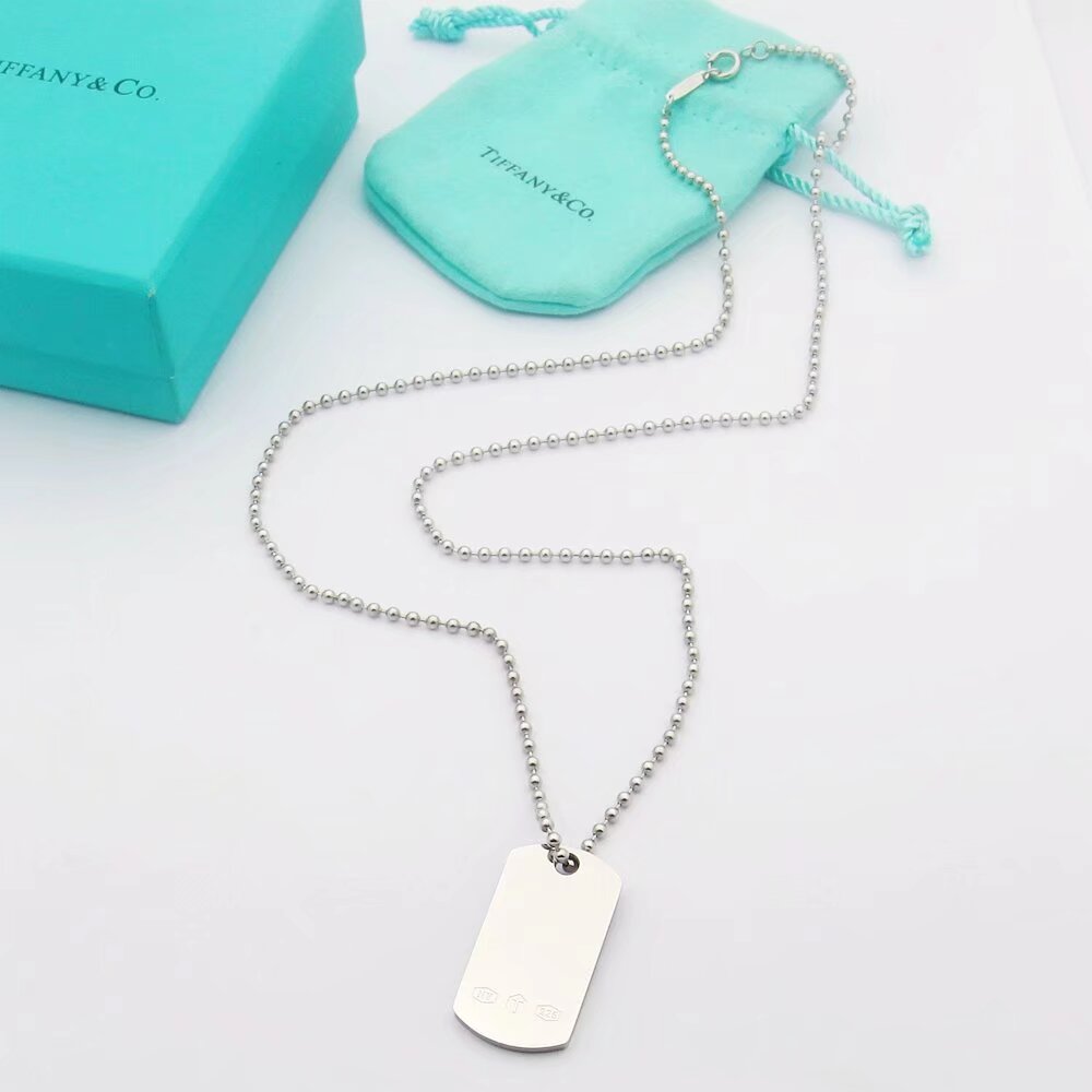18K Tiffany & Co. 1837 Makers I.D. Tag Pendant Necklace