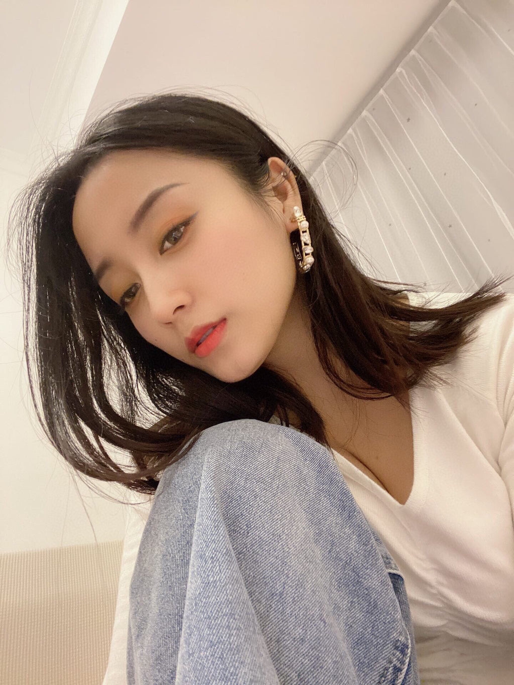 18K Chanel Pearl Crystal Earrings