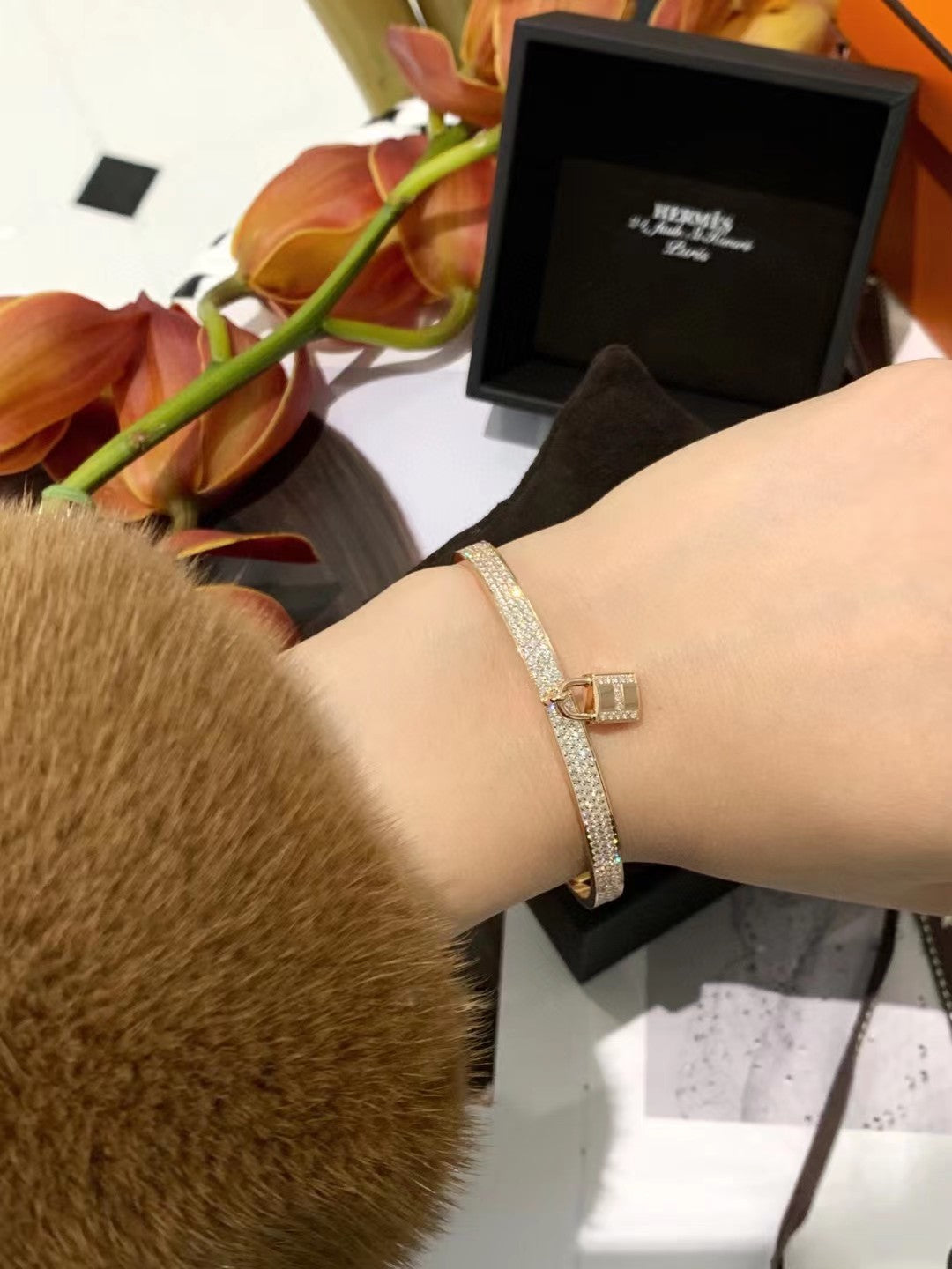 18K Kelly Hermès Lock Vintage Hermès Bracelet