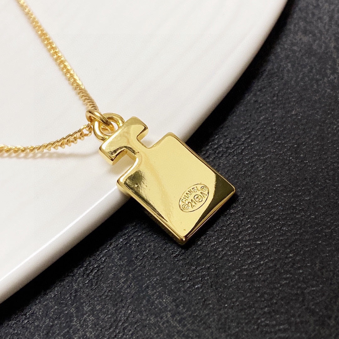 18K Chanel Perfume Bottle Necklace