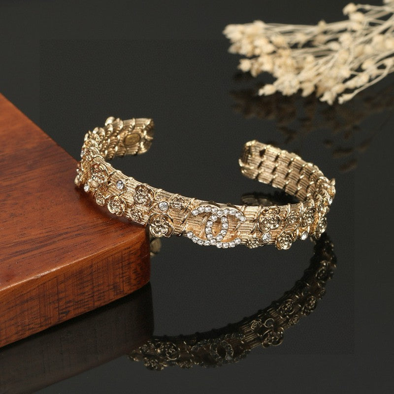 18K Chanel Flower Diamond Cuff Bracelet