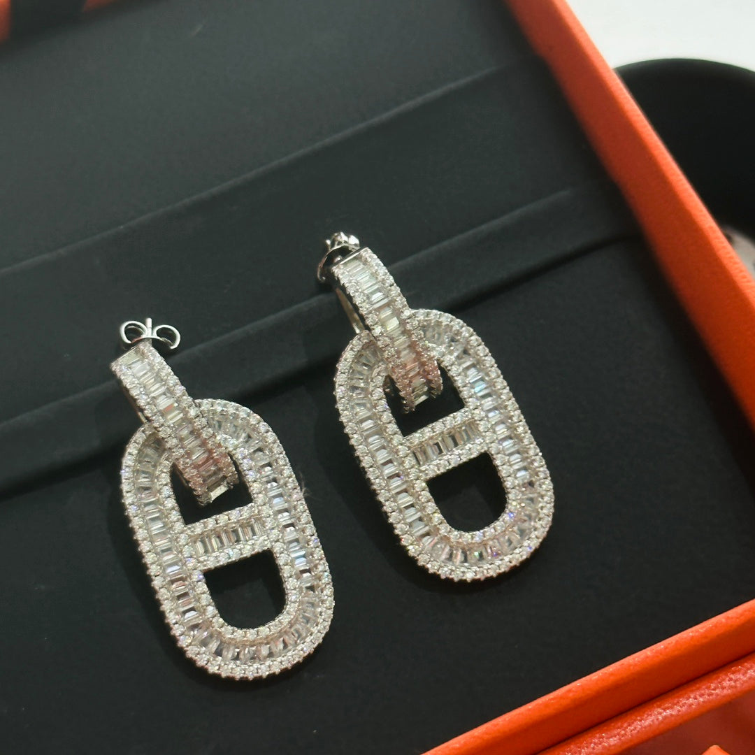 18K Diamonds Hermès Earrings