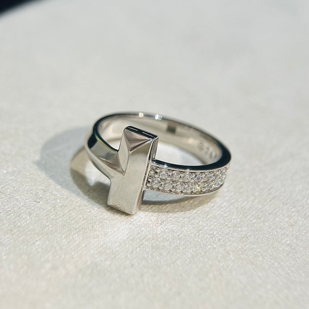18K Tiffany & Co. Narrow Pave Ring