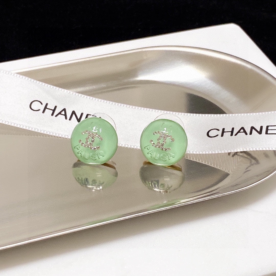 18K Chanel Green Earrings