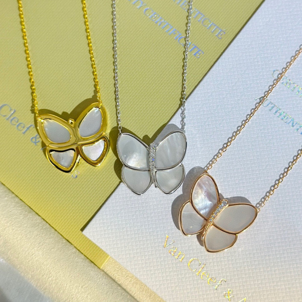 18K Van Cleef & Arpels Butterfly Pearl Necklace