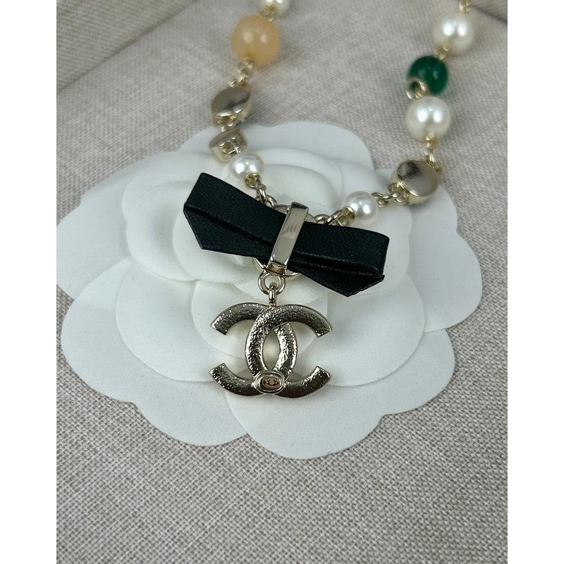 18K Chanel Crystal Bow Necklace