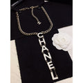 18K Chanel 22S Big White Logo Necklace