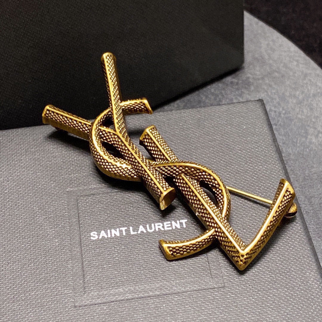 18K Saint Laurent YSL Classic Brooch