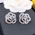18K Chanel Camellia Diamond Earrings