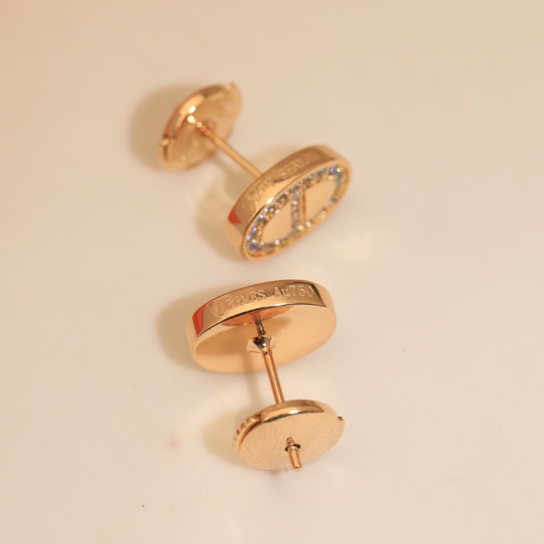 18K Mini Farandole Diamond Hermès Earrings