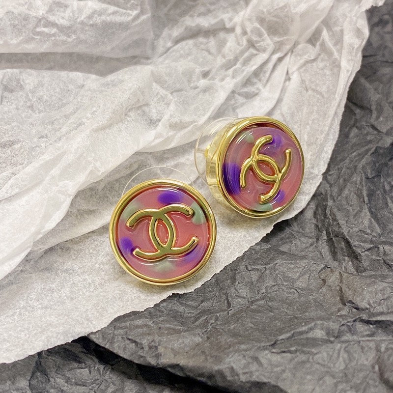 18K Chanel Colorful Round Earrings