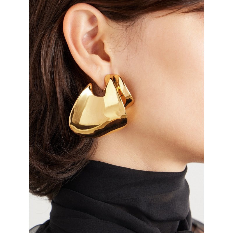 18K Saint Laurent YSL Gold Earrings