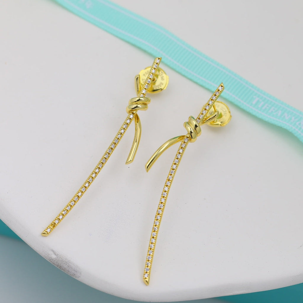 18K Tiffany & Co. Knot Drop Diamonds Earrings