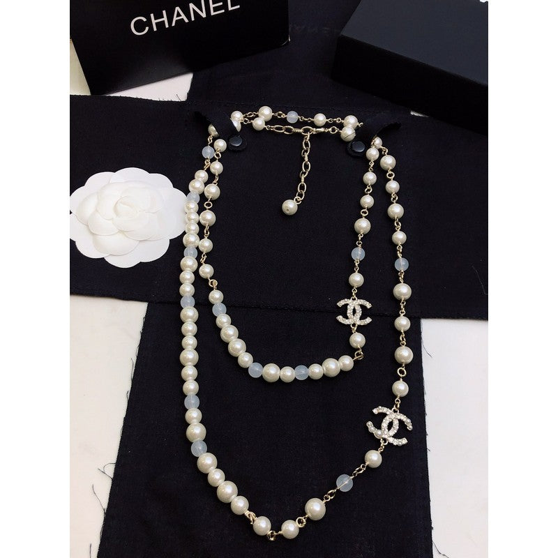 18K Chanel Long Pearl Necklace