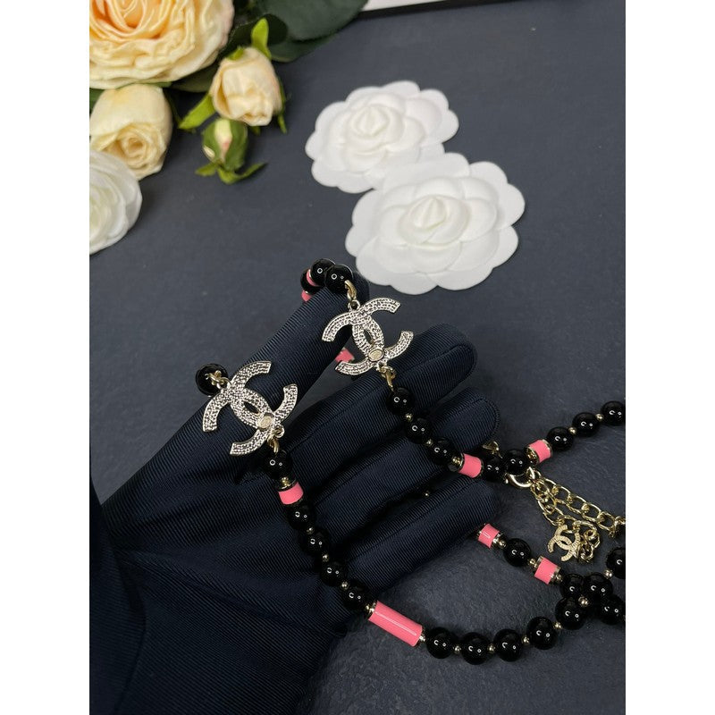 18K Chanel 24B Black Pearls Necklace