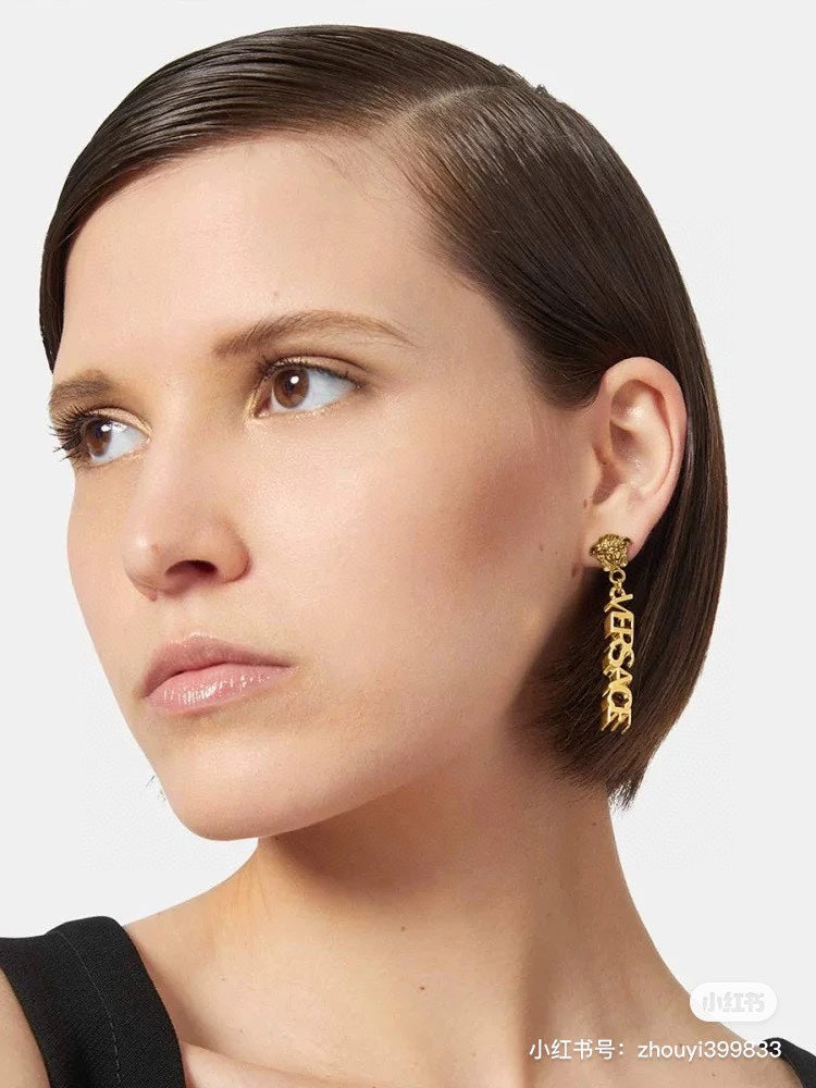 18K Versace Medusa Earrings