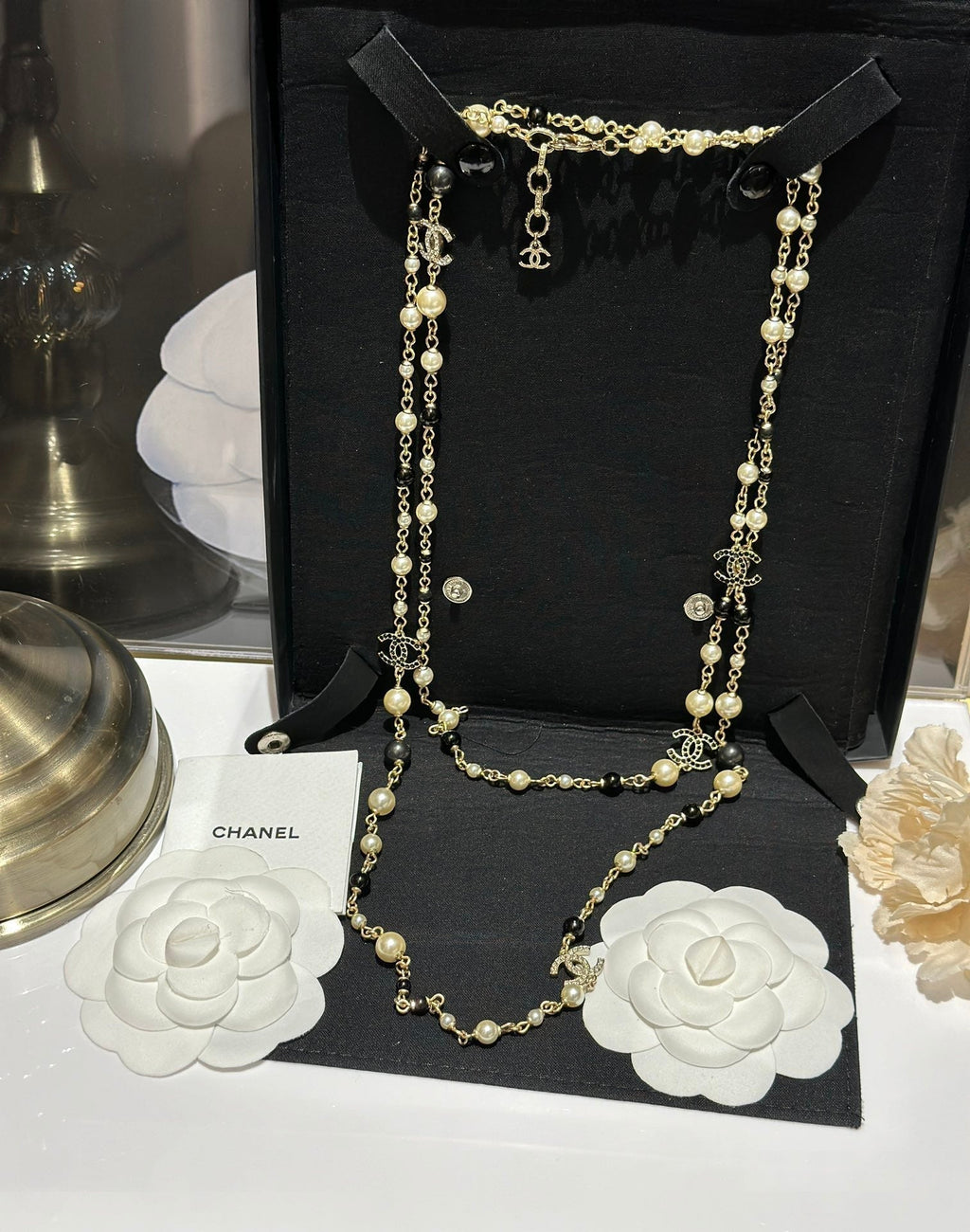 18K Chanel 24S Long Pearls Necklace