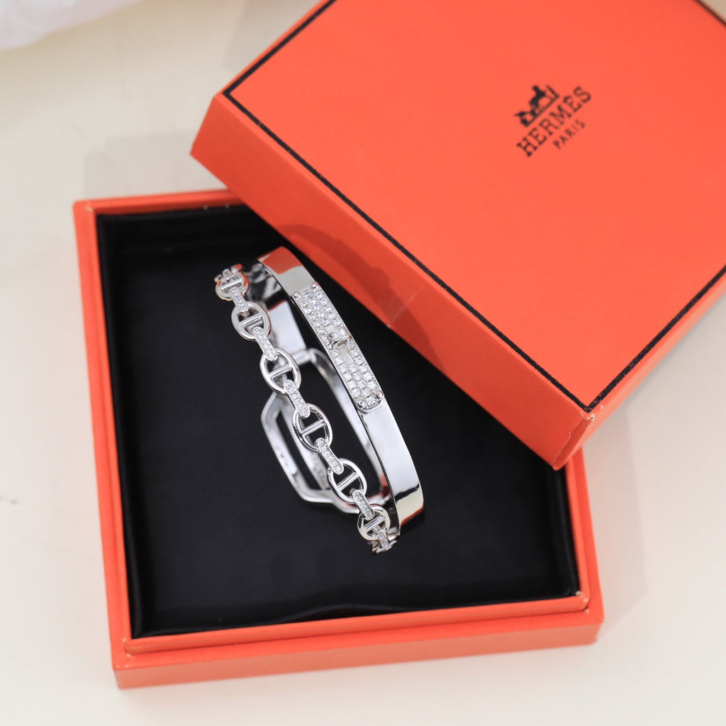 18K Kelly Double Tour Diamond Hermès Bracelet