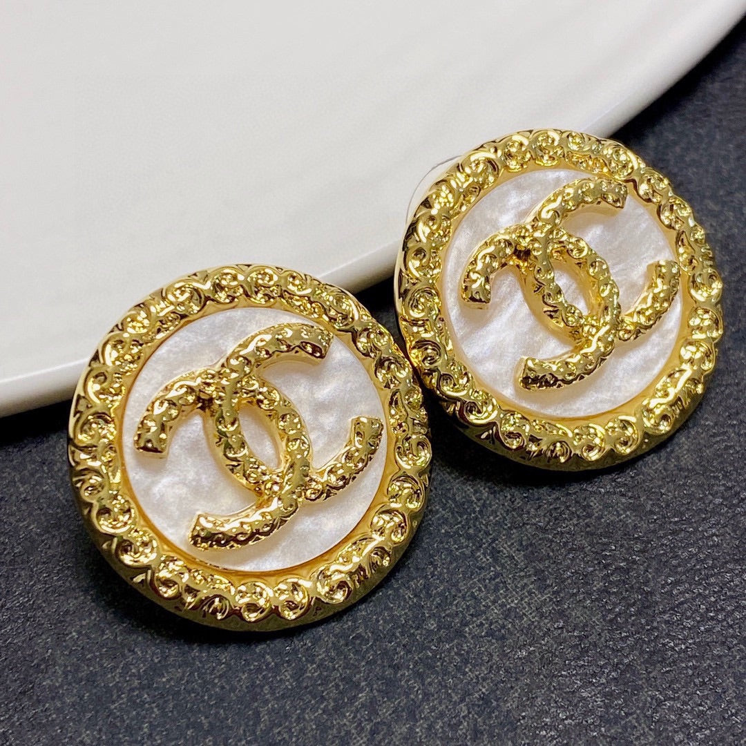 18K Chanel Crystal Earrings