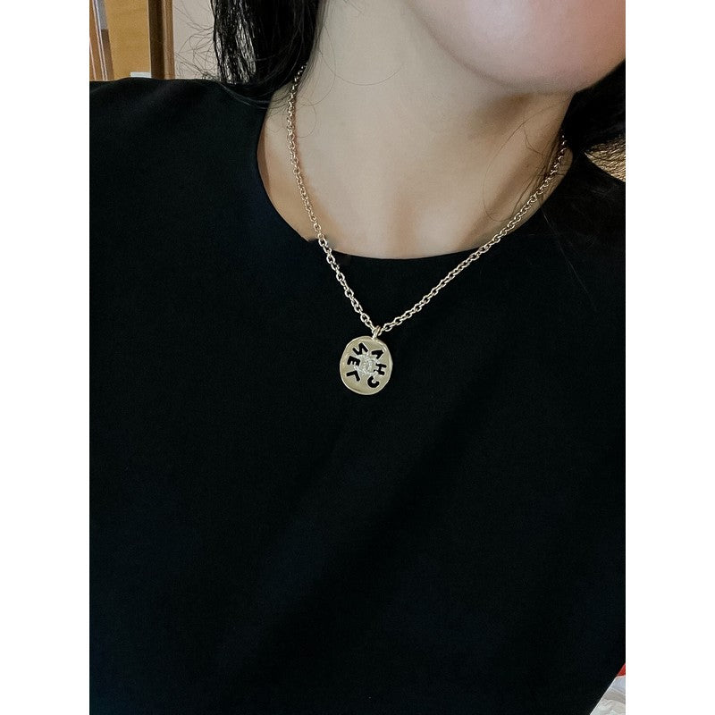 18K Chanel Script Necklace