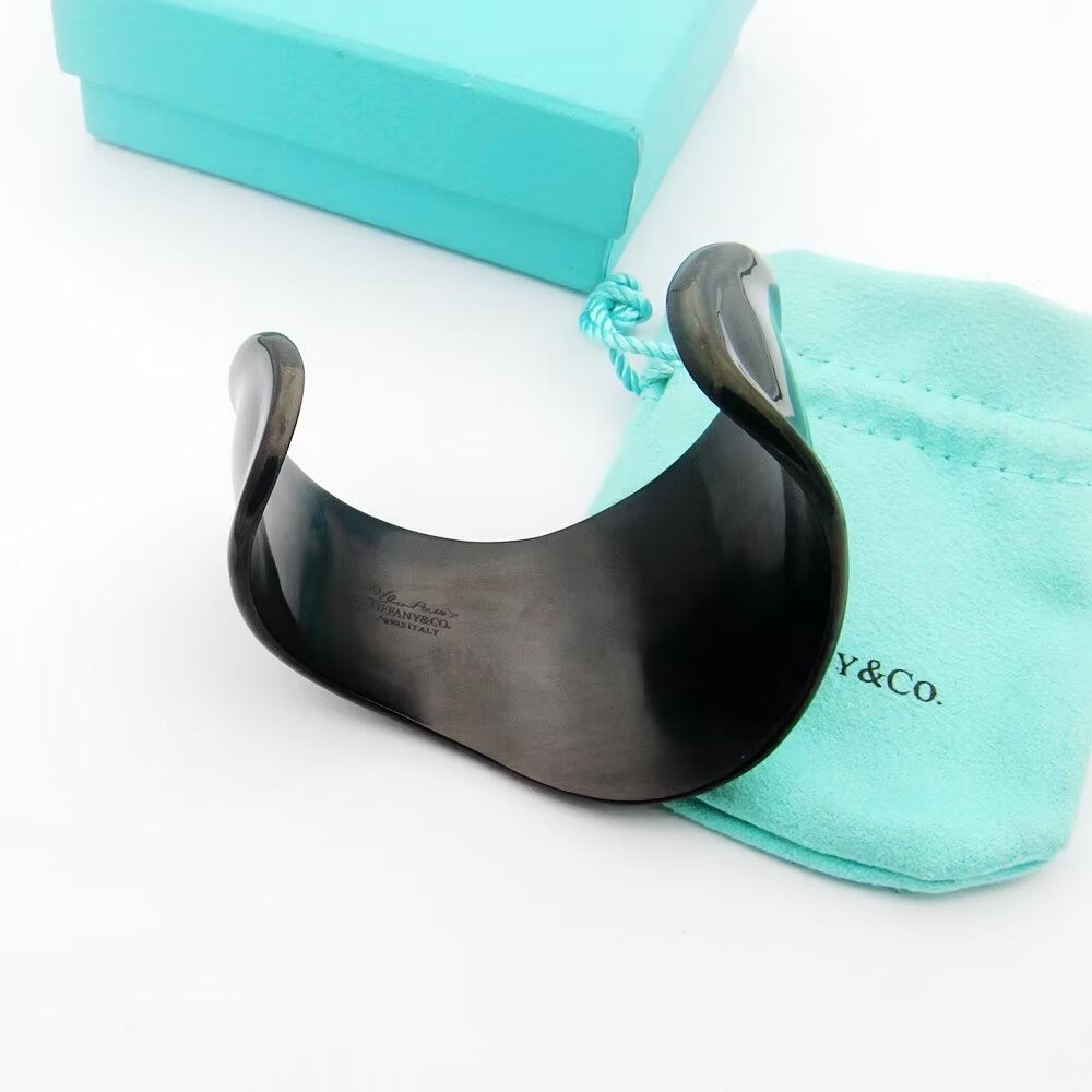 18K Tiffany & Co. Elsa Peretti Small Bone Cuff Black Bracelet