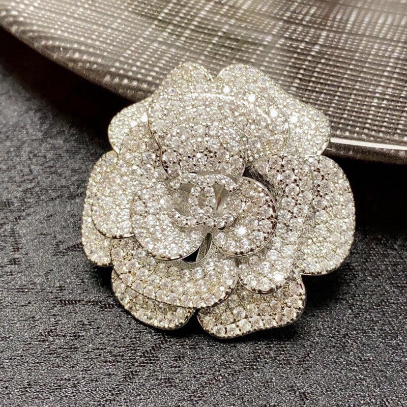 18K Chanel Full Diamond Camellia Brooch