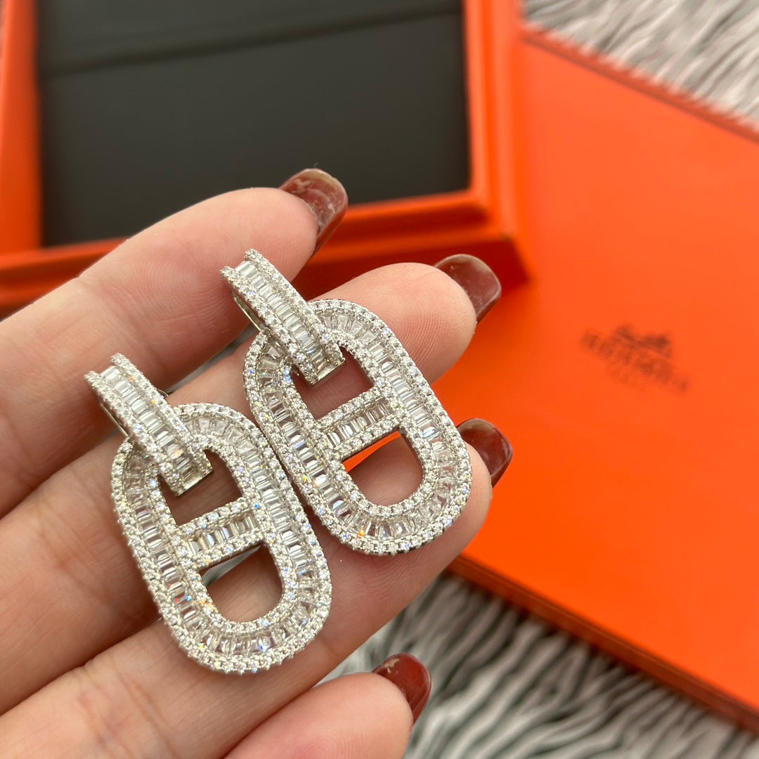 18K Diamonds Hermès Earrings