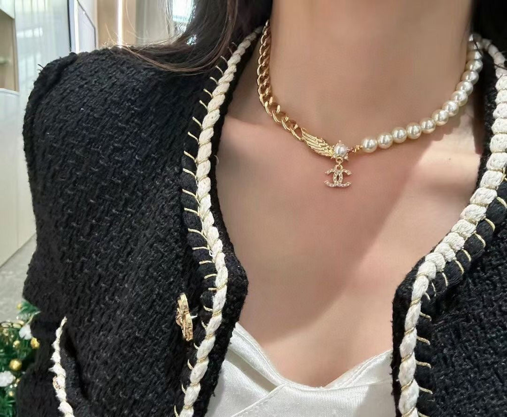 18K Chanel Wing Chain Necklace