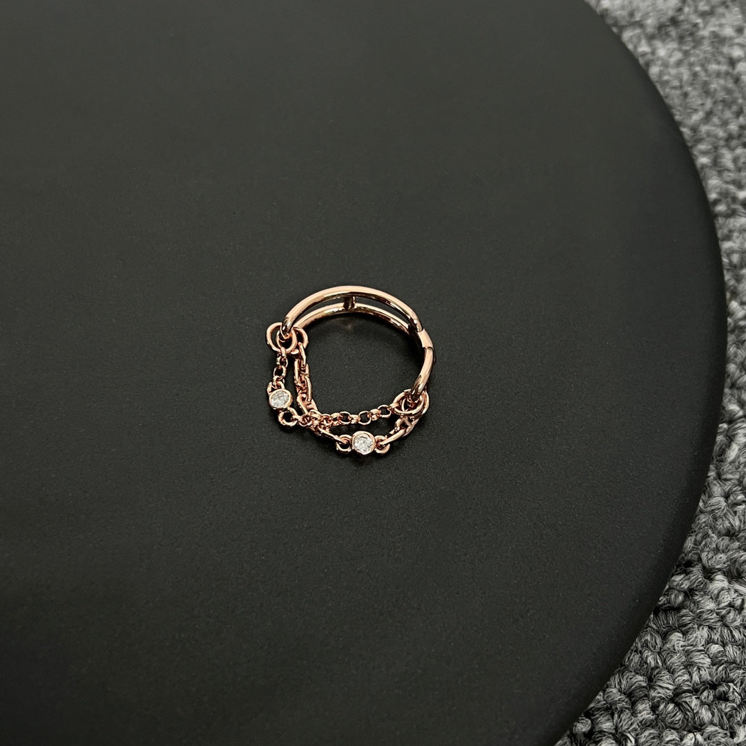 18K Chaine D'Ancre Chaos Hermès Ring