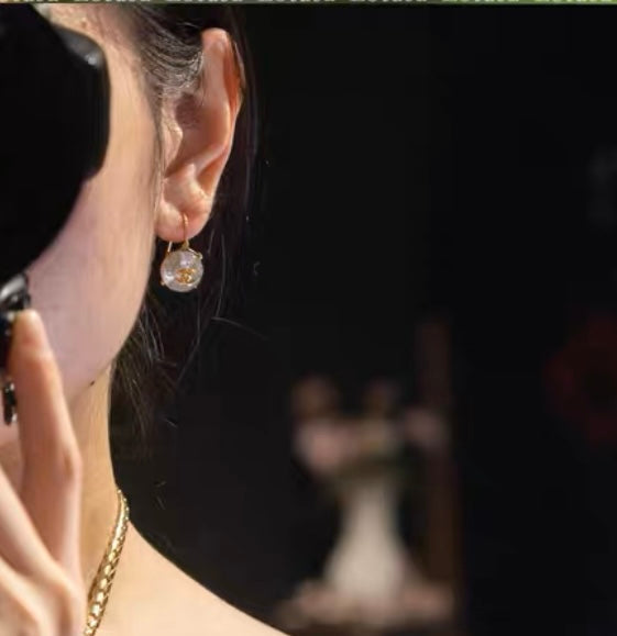 18K Chanel Crystals Earrings