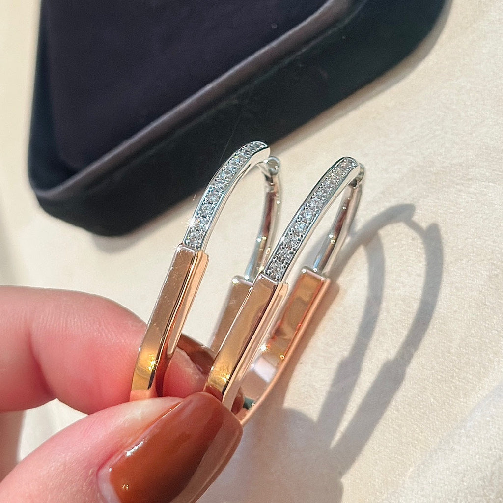 18K Tiffany & Co. Lock Diamond Earrings