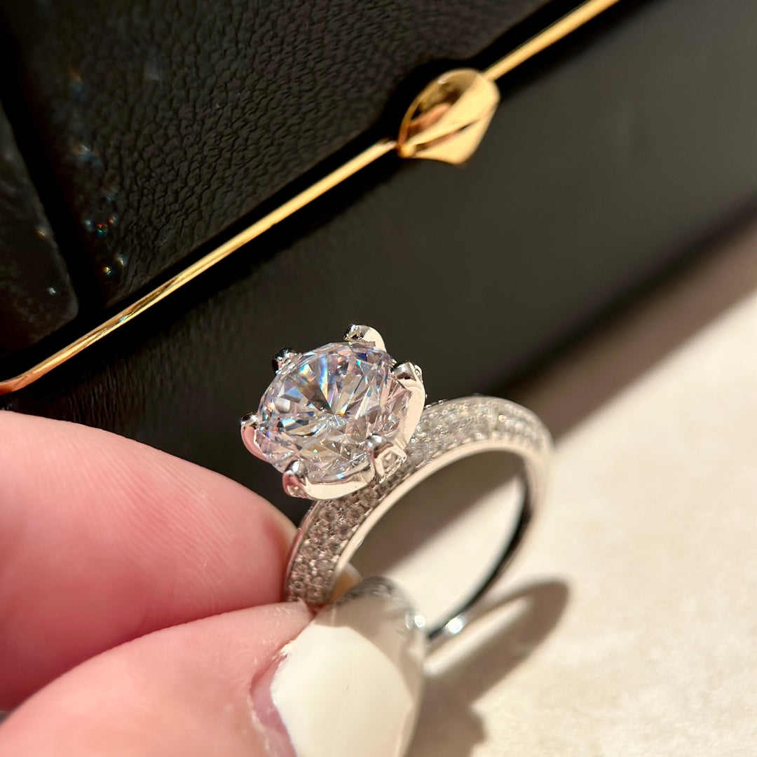 18K Tiffany & Co. Pave Tiffany Setting Engagement Ring