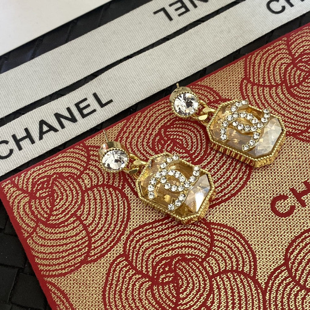 18K Chanel Crystals Earrings