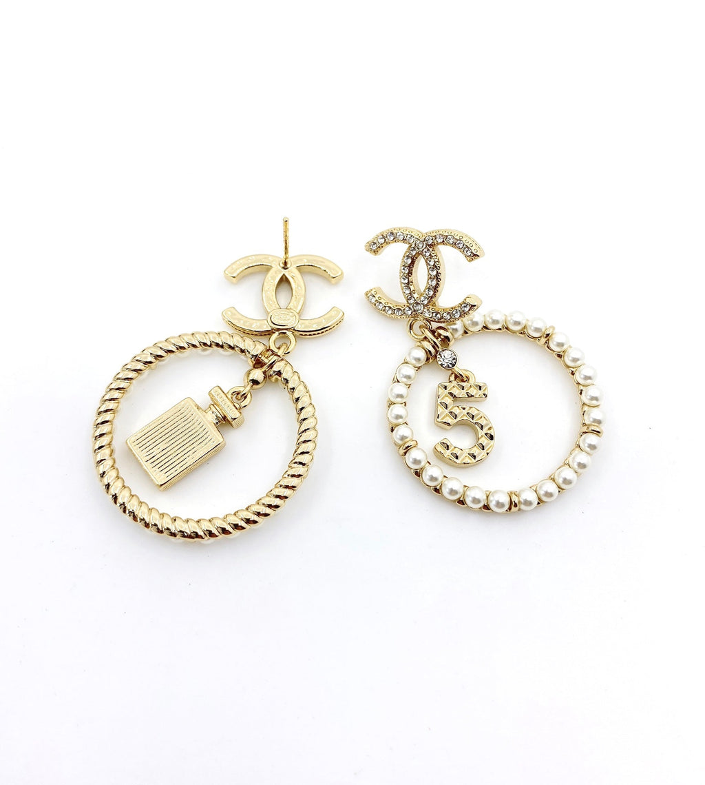 18K Chanel No.5 Perfume Bottle Earrings
