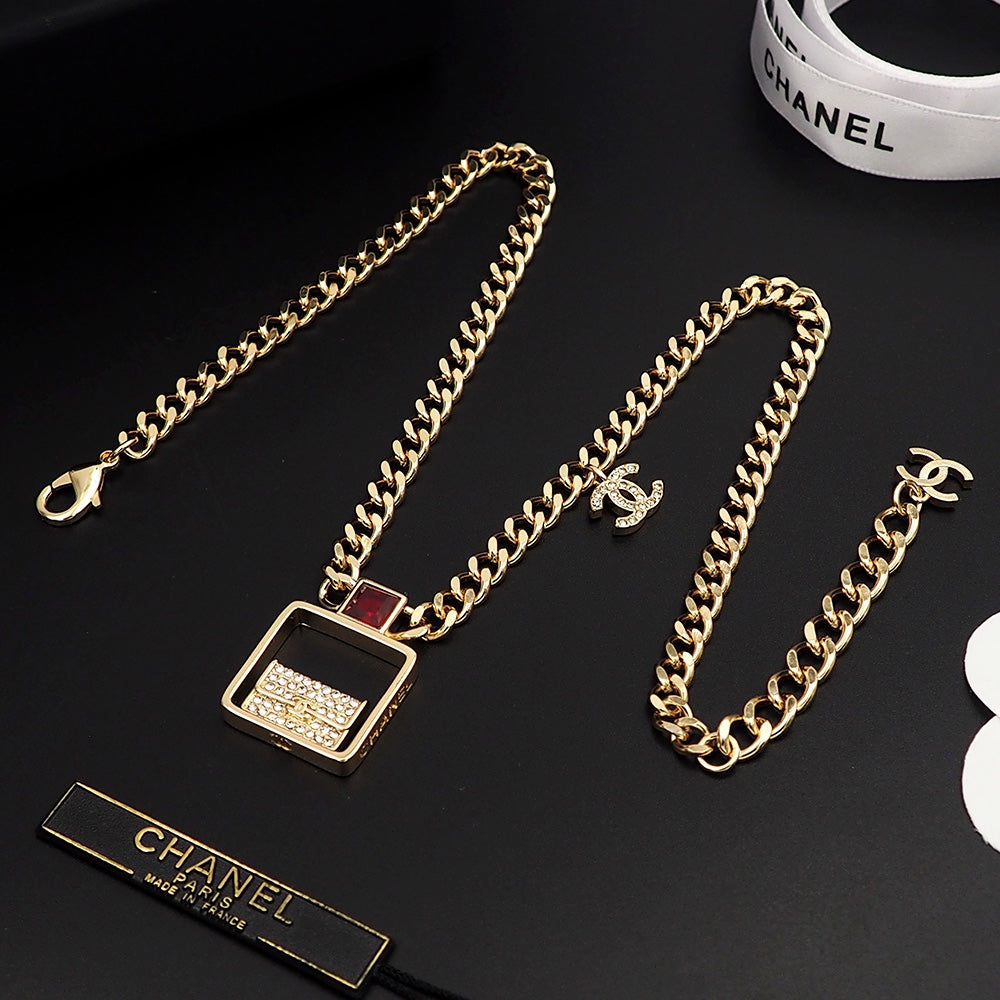 18K Chanel Red Bag Pendant Necklace