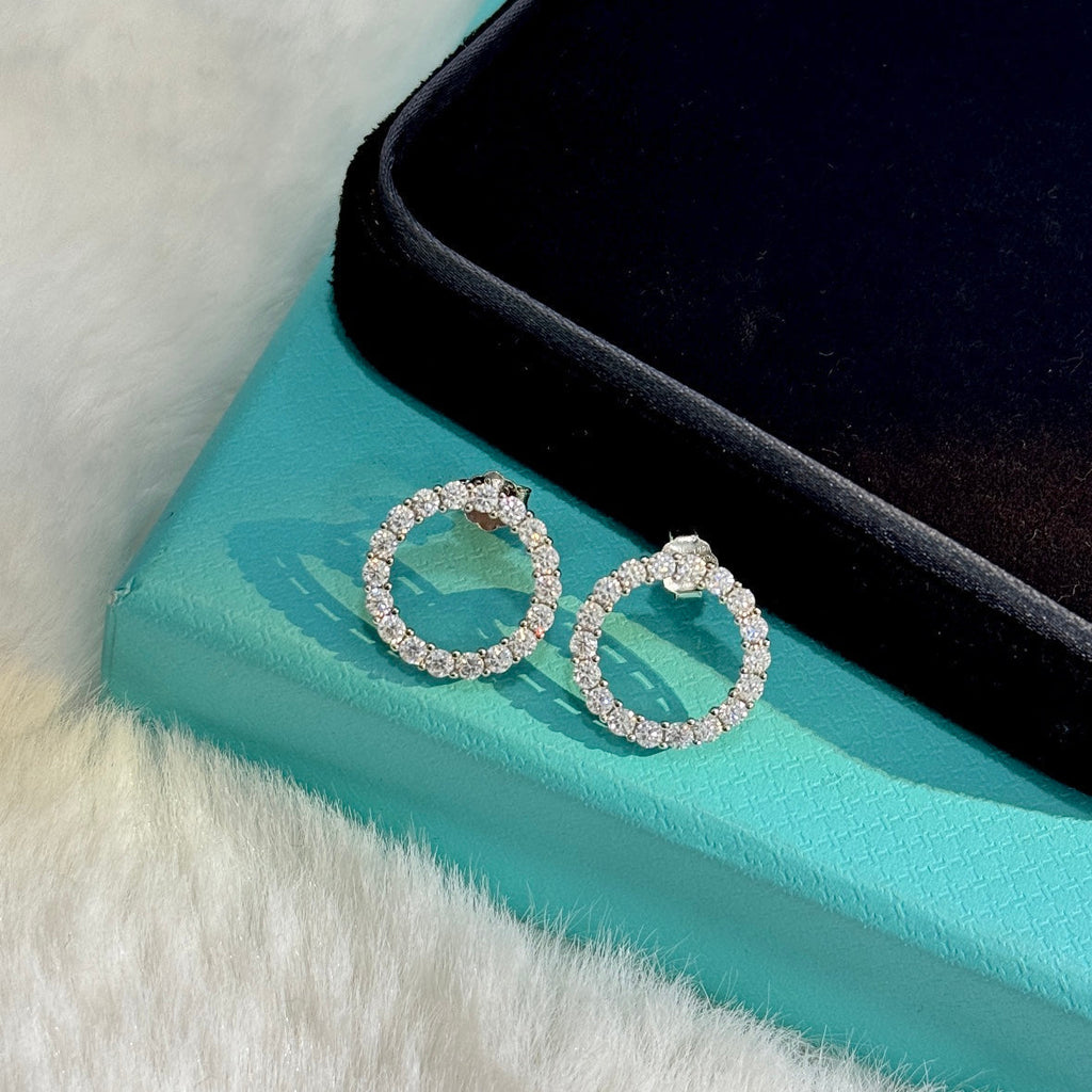 18K Tiffany & Co. Circle Diamonds Earrings
