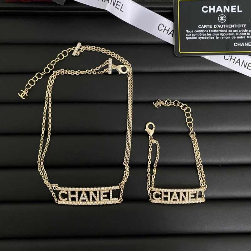18K Chanel Letter Diamond Choker Necklace