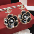 18K Chanel Camellia Diamond Earrings